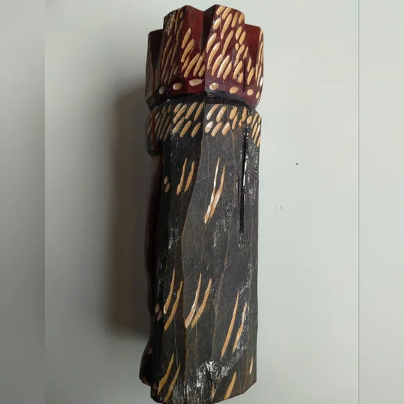 Handcrafted Wooden Tribal Mask 9x3" - Picture 8 of 8